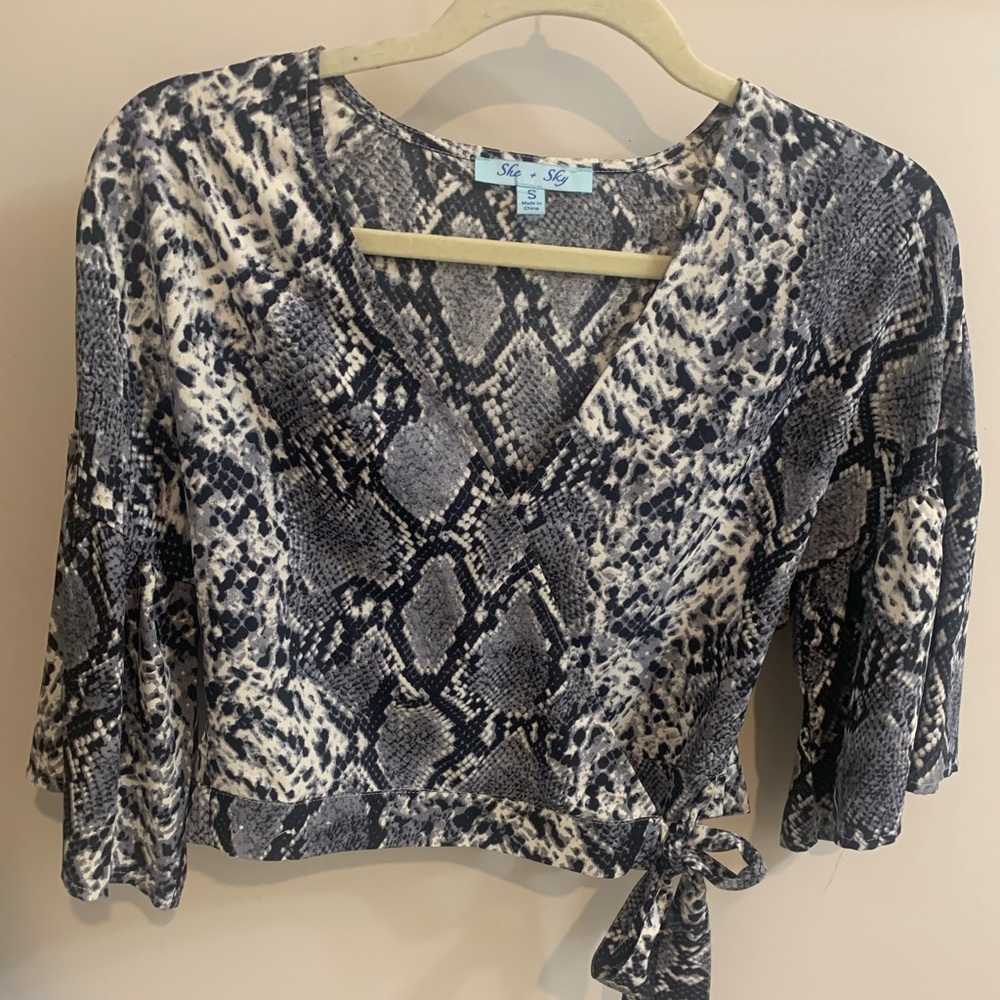 She + Sky snakeskin top